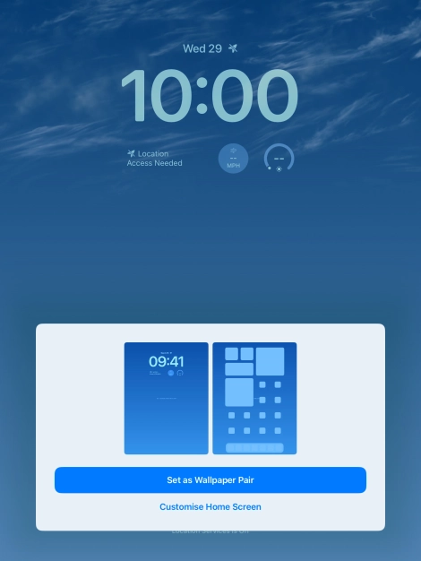 To use the same colour theme on the home screen, press Set as Wallpaper Pair. To use the same colour theme on the home screen, press Set as Wallpaper Pair.