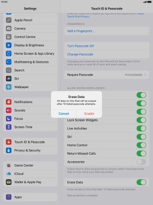 If you turn on the function, press Enable. If you turn on the function, press Enable.