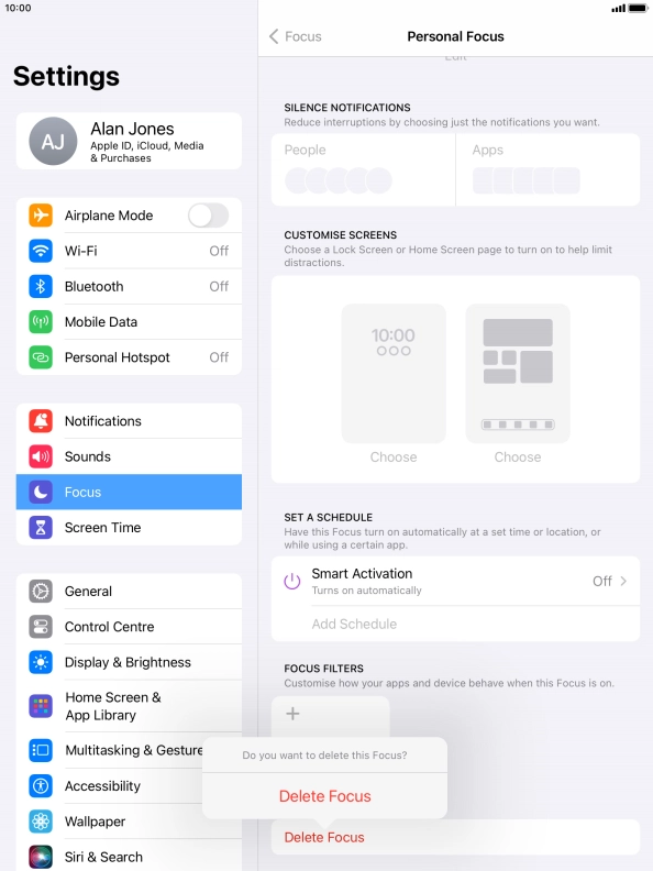 Press Delete Focus. Press Delete Focus.
