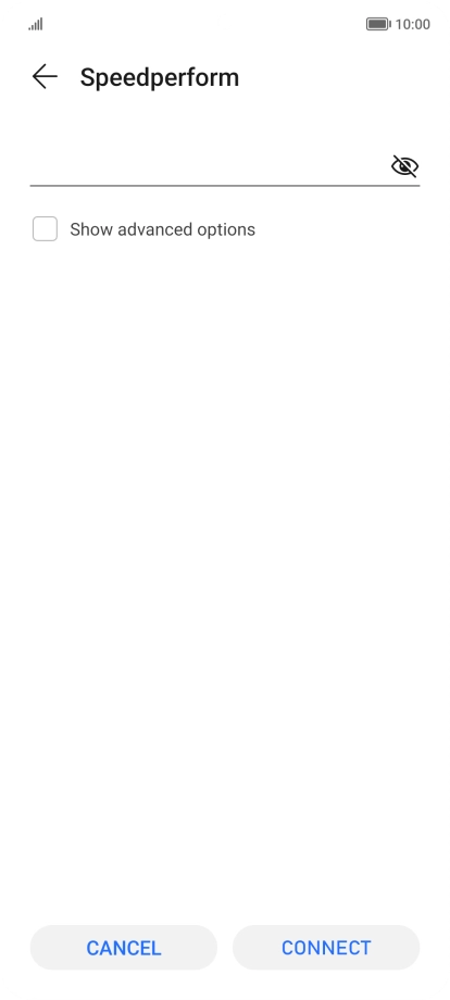 Key in the password for the Wi-Fi network and press CONNECT.