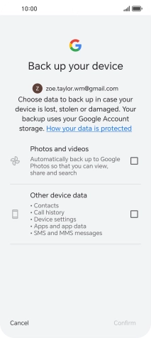 Press the fields next to the required data types to select them.