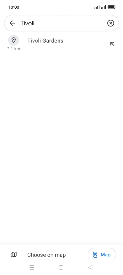 Press the required destination.