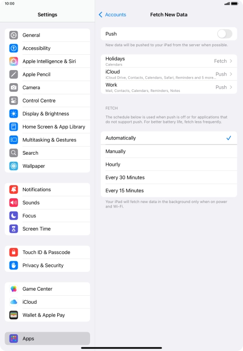 If you turn off the function, press the required setting.