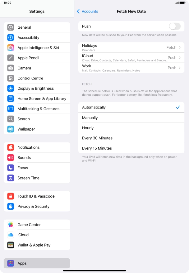 If you turn off the function, press the required setting.
