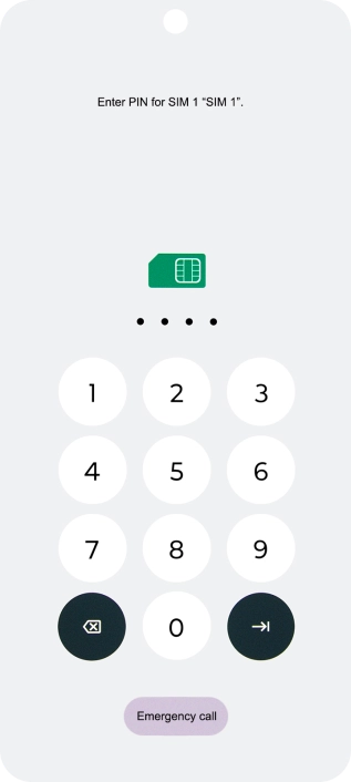 If your SIM is locked, key in your PIN and press arrow right.