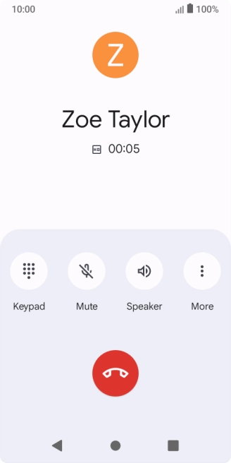 Press the end call icon. Press the end call icon.