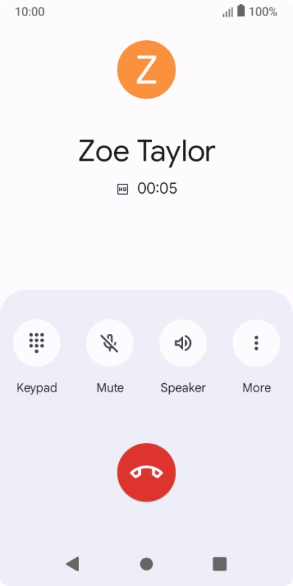 Press the end call icon. Press the end call icon.
