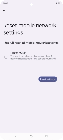 Press Reset settings. Press Reset settings.