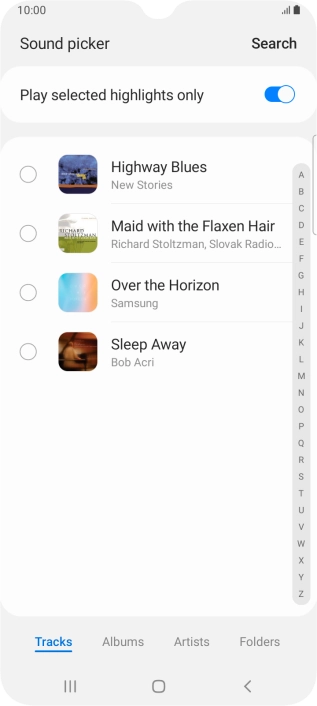 Press the required ring tones to hear them.