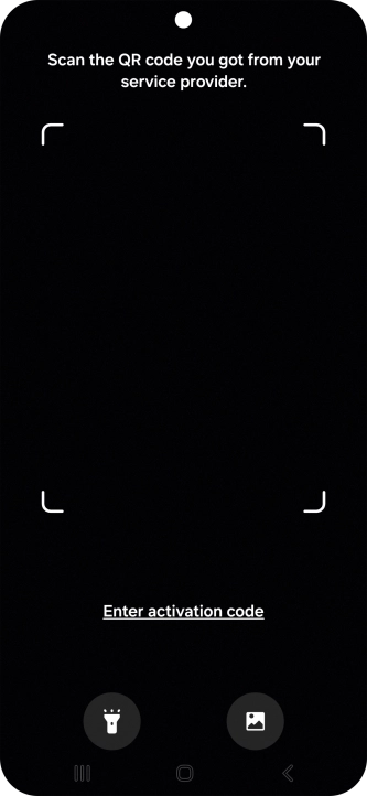 Place the QR code you've received inside the phone camera frame to scan the code.  If you’ve deleted your eSIM, you can re-add it using your existing QR code. If you’re having problems, see our FAQ.