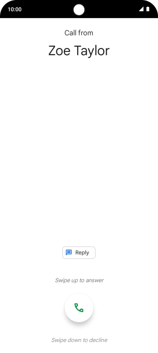 Press and drag the accept call icon upwards.