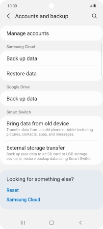 Press Manage accounts.