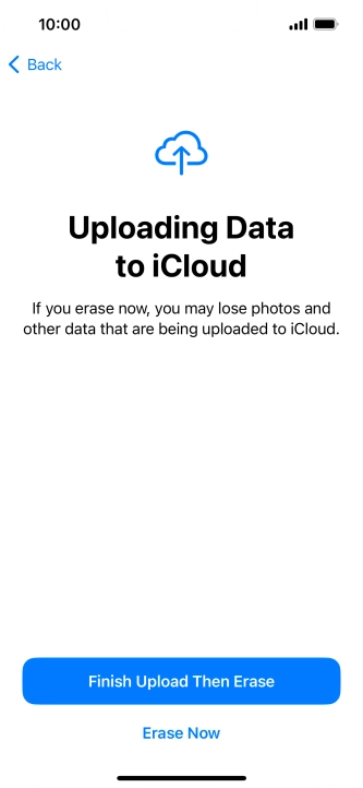 Press the required setting. Press the required setting.