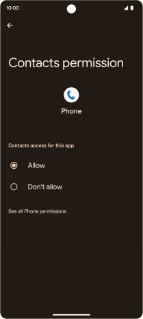 Press the required setting.