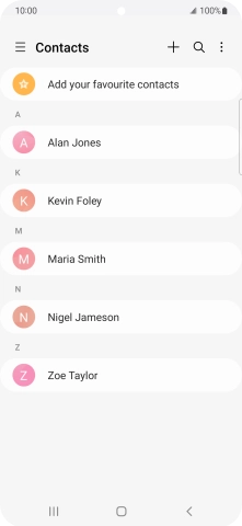 Press the required contact.