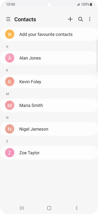 Press the required contact.