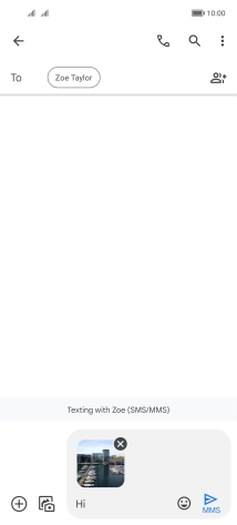 Press the send icon when you've finished your picture message.