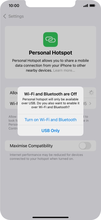 If Wi-Fi is turned off, press Turn on Wi-Fi and Bluetooth.