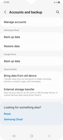 Press Manage accounts. Press Manage accounts.