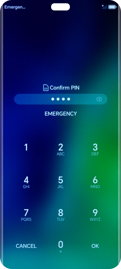 Key in the new PIN again and press OK.