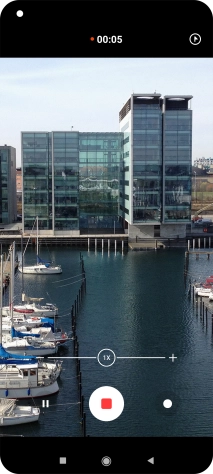 Press the stop icon to stop recording.