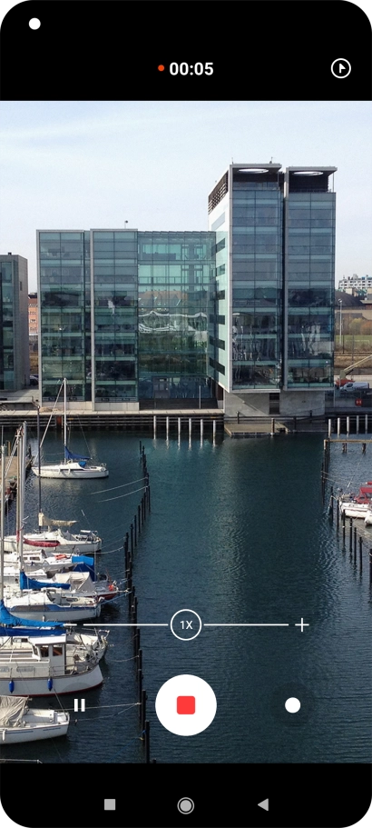 Press the stop icon to stop recording.