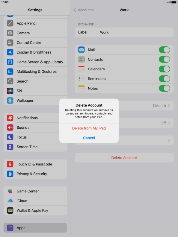 Press Delete from My iPad. Press Delete from My iPad.