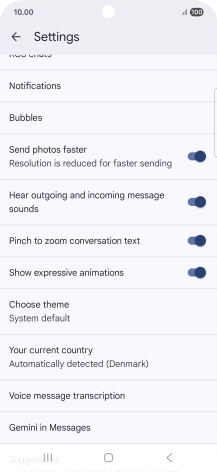 Press Gemini in Messages.