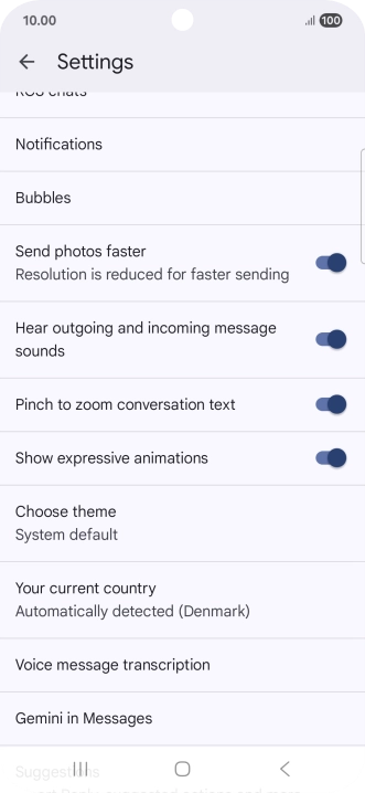 Press Gemini in Messages.