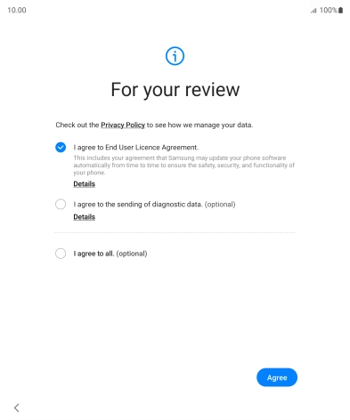 Press Agree. Press Agree.