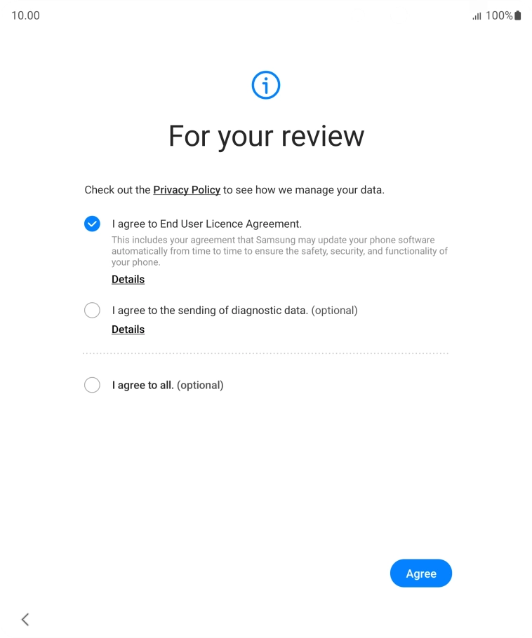 Press Agree. Press Agree.