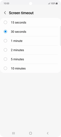 Press the required setting.