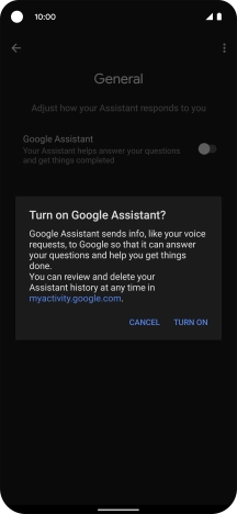 If you turn on the function, press TURN ON.
