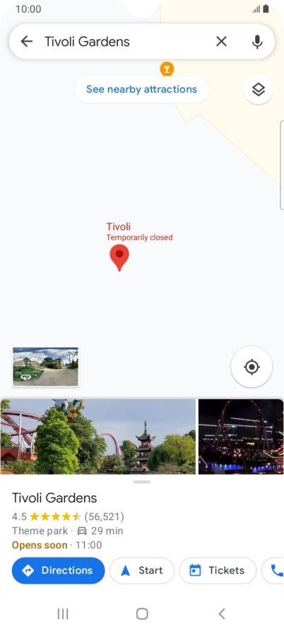 Press the destination at the bottom of the screen.