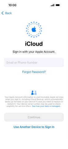 Press Email or Phone Number and key in the username for your Apple ID.