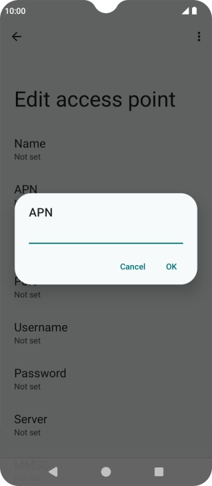 Key in wap.vodafone.co.uk and press OK.