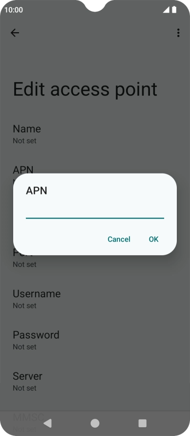 Key in wap.vodafone.co.uk and press OK.