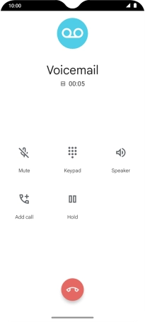 Press the end call icon.