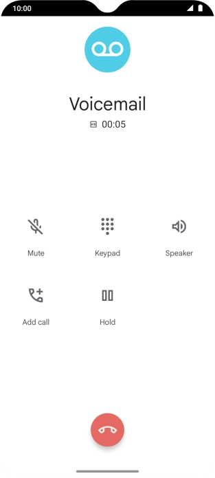 Press the end call icon.