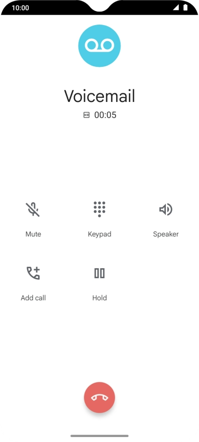 Press the end call icon.
