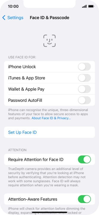 Press Set Up Face ID.