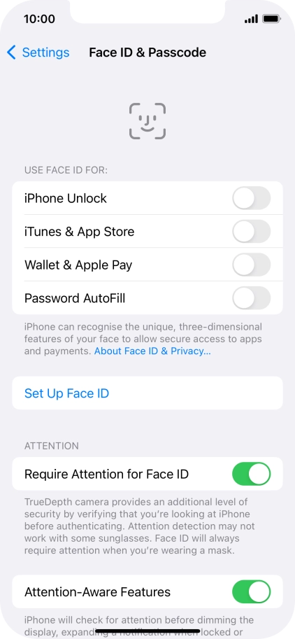 Press Set Up Face ID.