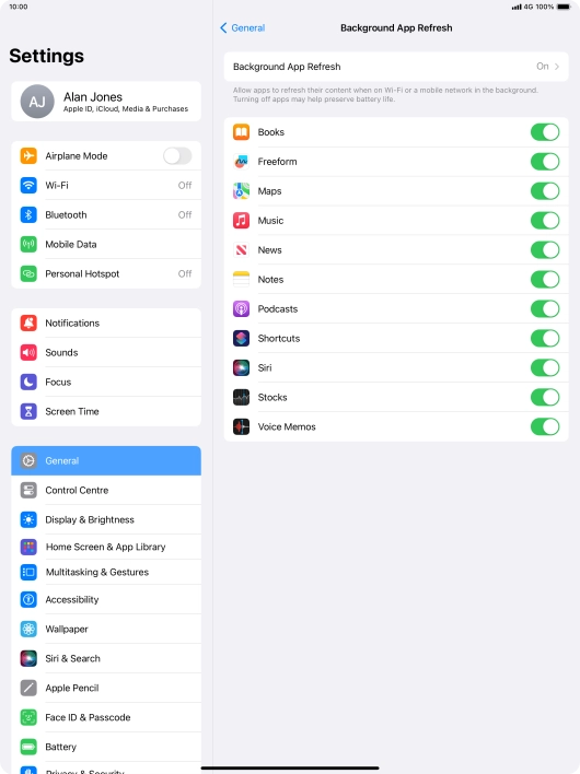 Press Background App Refresh.