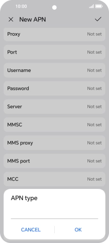 Key in default and press OK.