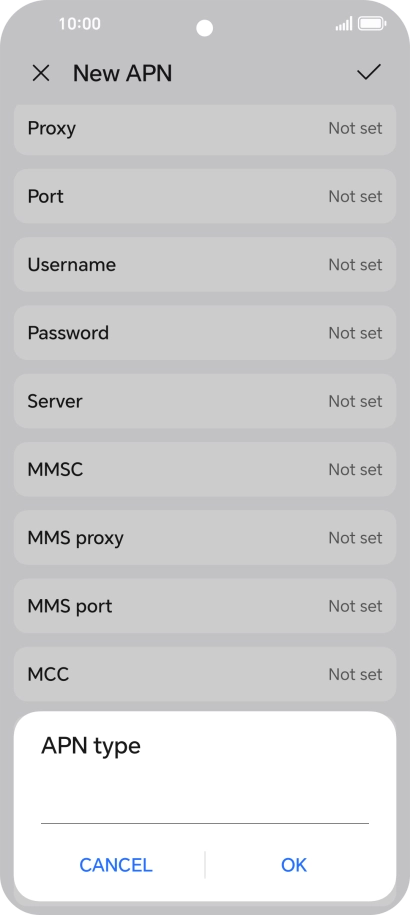 Key in default and press OK.