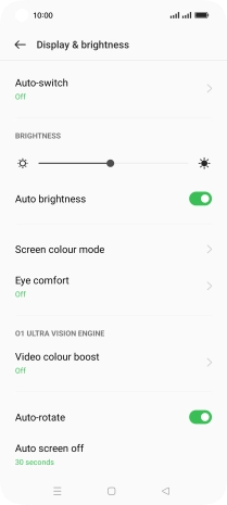 Press Auto screen off.