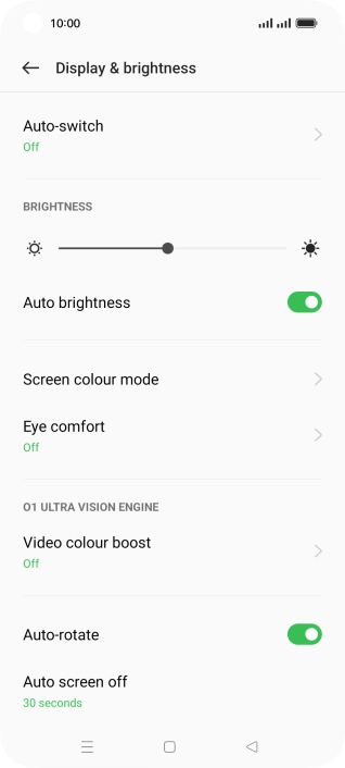 Press Auto screen off.