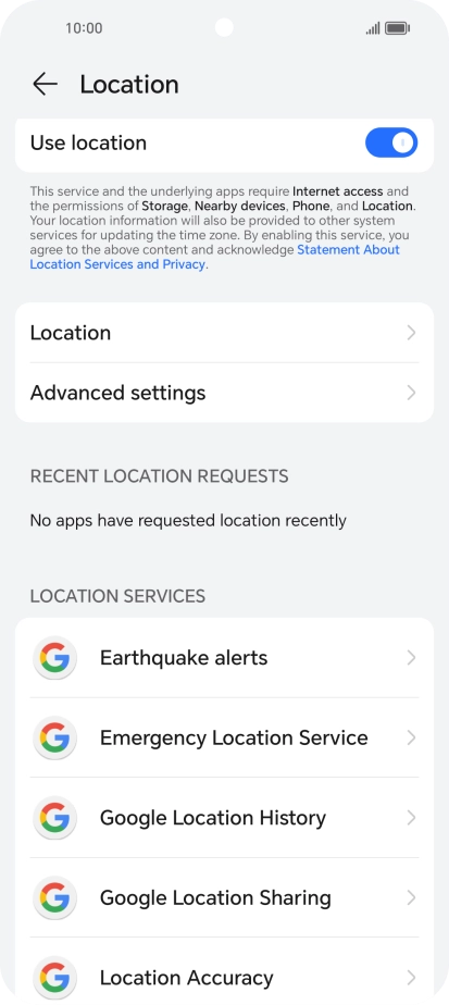 Press Location Accuracy.