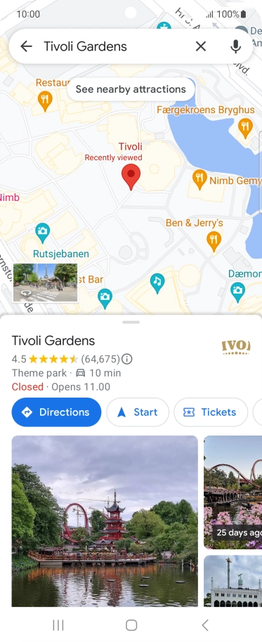 Press the destination at the bottom of the screen.