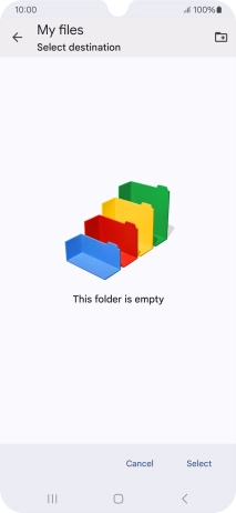 To create a new folder, press the new folder icon and follow the instructions on the screen to create a new folder.